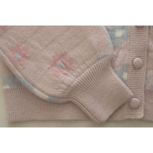 For Love & Lemons Women's Sz Large Lavender Puff Sleeve Willow Cropped Sweater - Picture 7 of 11